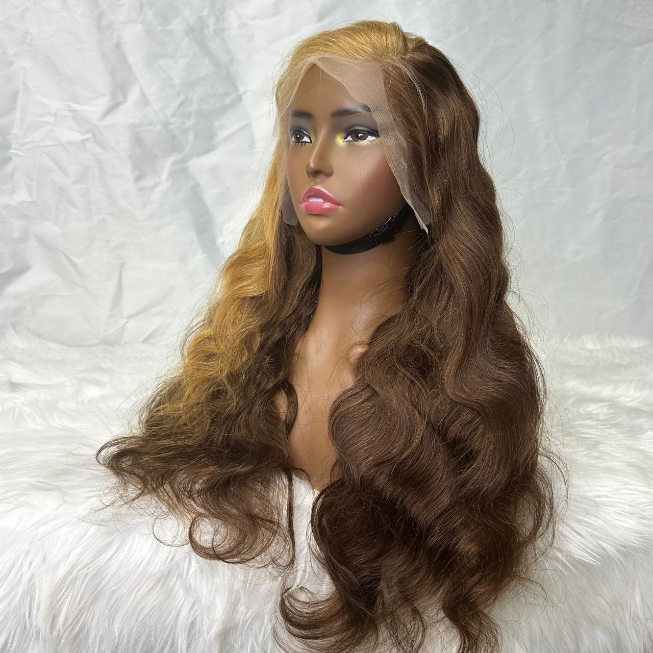 Brown Highlight Body Wave Wig