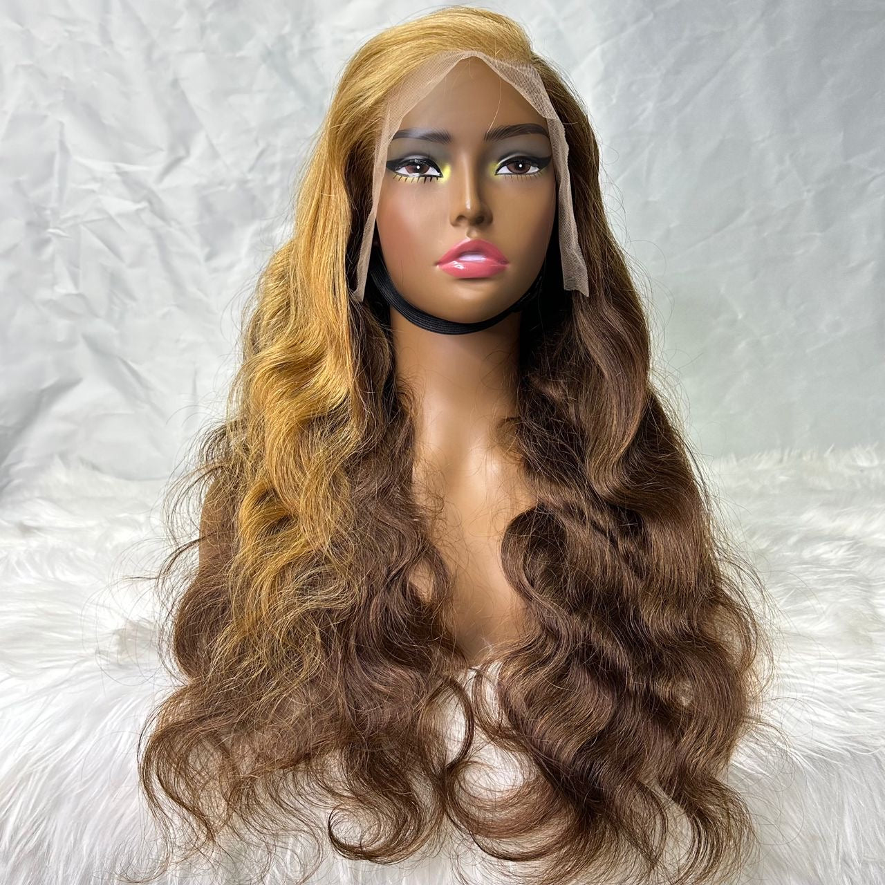 Brown Highlight Body Wave Wig